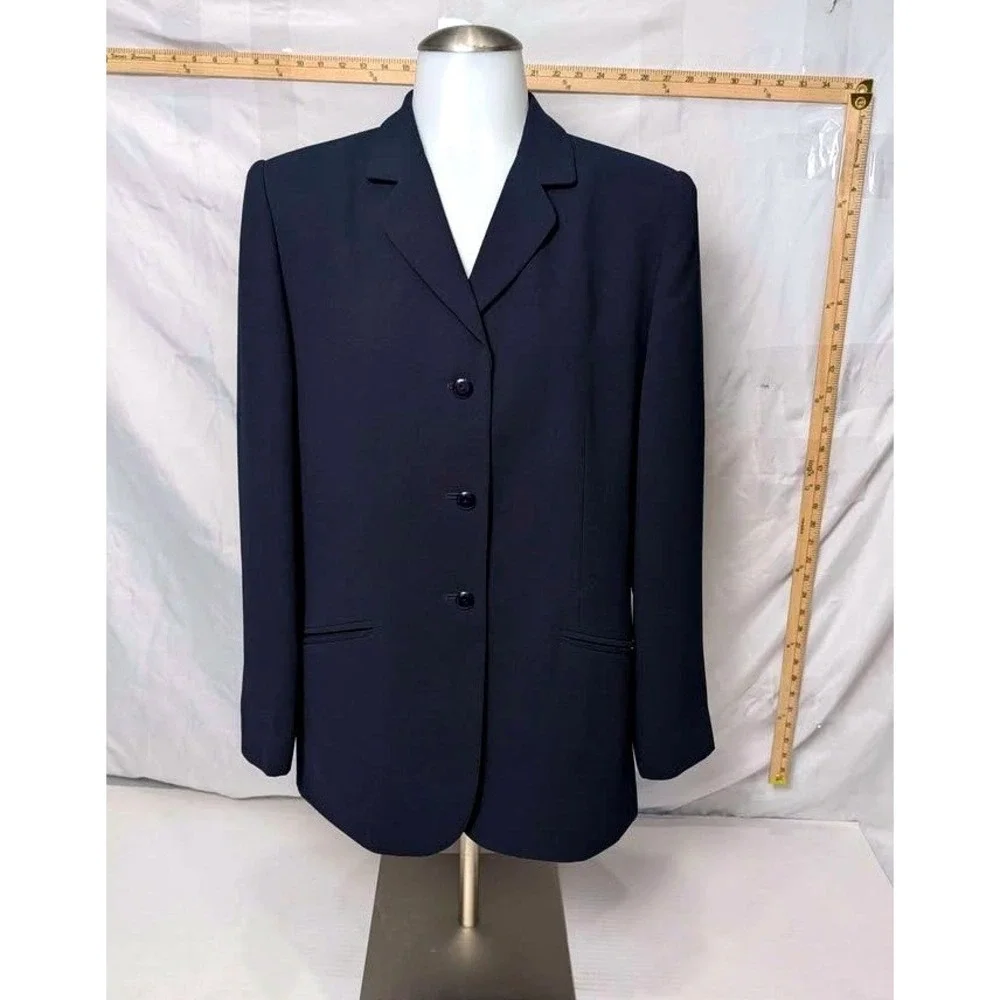 Pendleton ~ Blazer Women's Size 10 ~‎ Navy Blue/Three Button ~ Solid Polyester